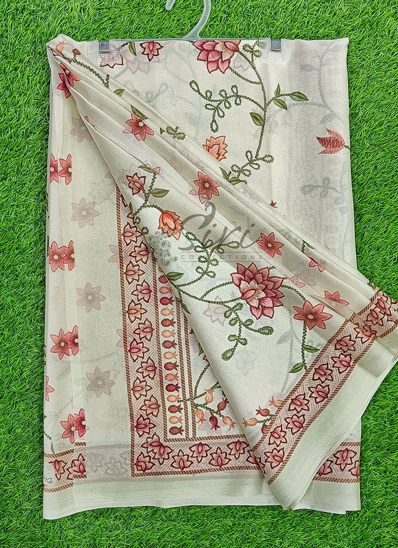 Latest Digital Print Crepe Georgette Saree