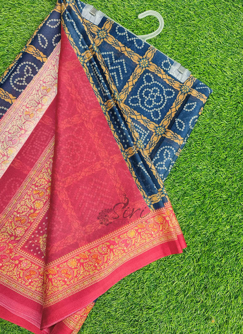 Latest Digital Print Crepe Georgette Saree