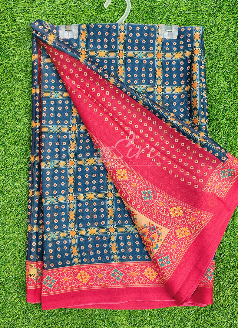 Latest Digital Print Crepe Georgette Saree
