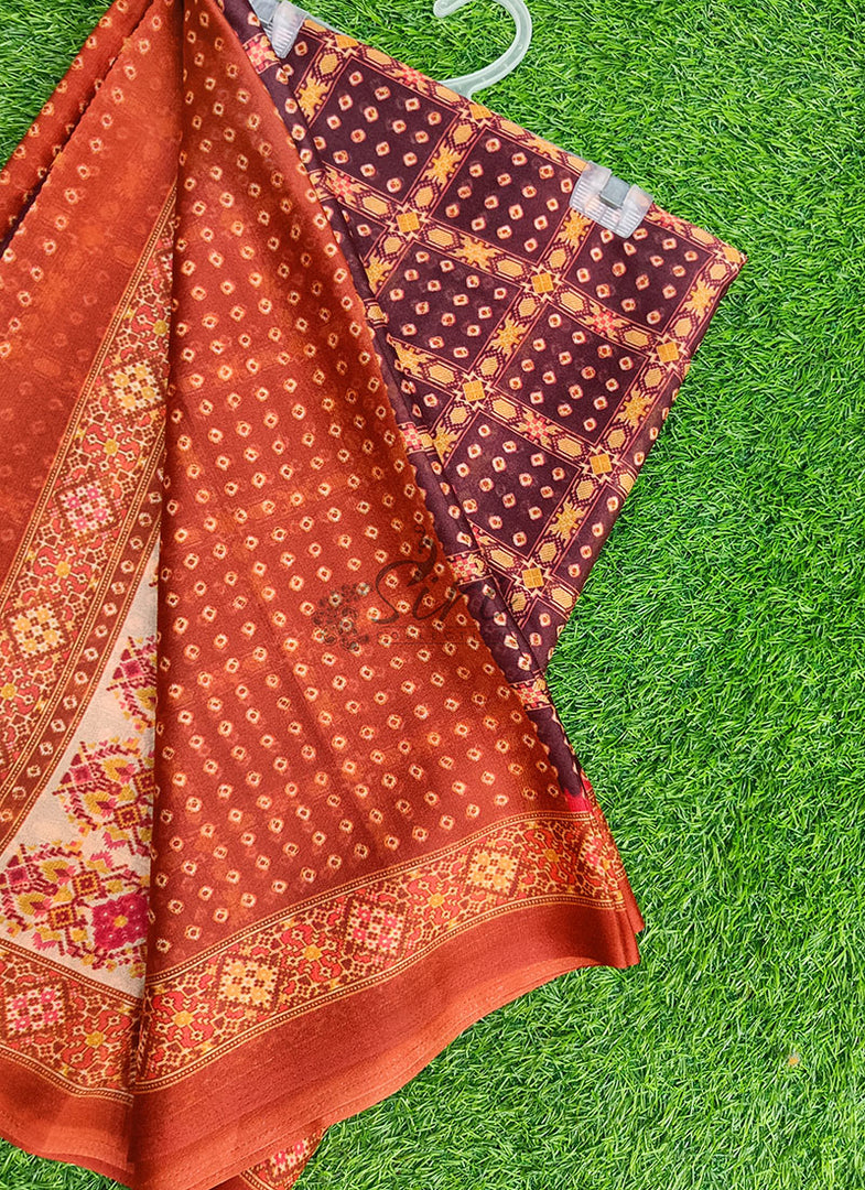 Latest Digital Print Crepe Georgette Saree