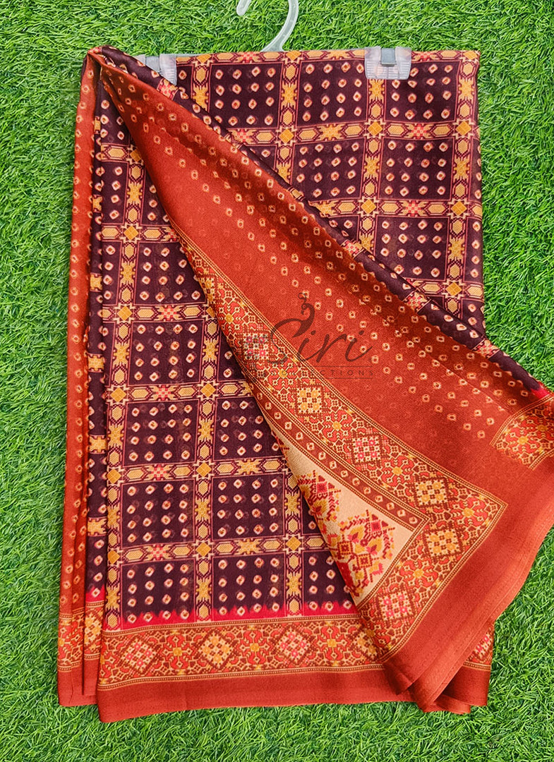 Latest Digital Print Crepe Georgette Saree