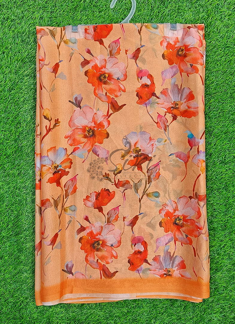 Latest Digital Print Crepe Georgette Saree