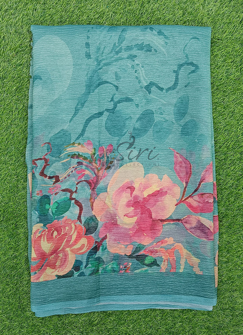 Lovely Digital Print Crush Saree