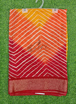 Load image into Gallery viewer, Beautiful Moss Georgette Saree in Leheriya Design
