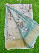 Load image into Gallery viewer, Lovely Digital Print Moss Georgette Saree
