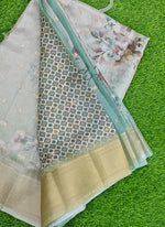 Load image into Gallery viewer, Lovely Digital Print Moss Georgette Saree
