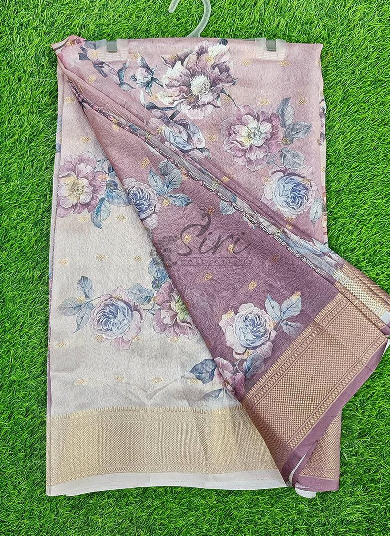 Lovely Digital Print Moss Georgette Saree