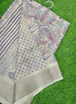 Load image into Gallery viewer, Beautiful Printed Moss Georgette Saree
