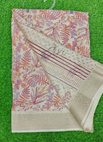 Load image into Gallery viewer, Beautiful Printed Moss Georgette Saree
