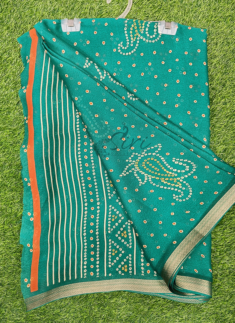 Beautiful Printed Moss Georgette Saree