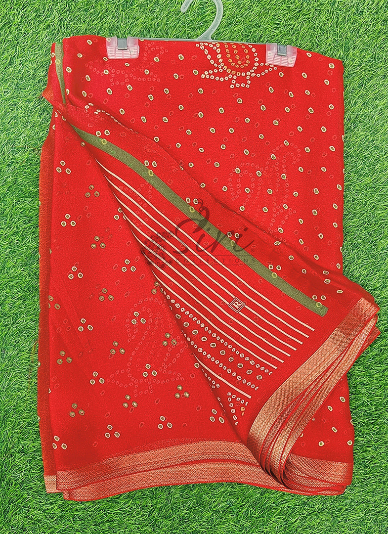 Beautiful Printed Moss Georgette Saree