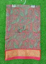 Load image into Gallery viewer, Beautiful Printed Moss Georgette Saree

