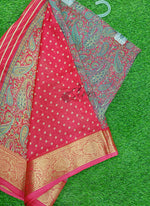 Load image into Gallery viewer, Beautiful Printed Moss Georgette Saree
