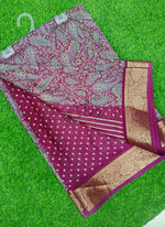 Load image into Gallery viewer, Beautiful Printed Moss Georgette Saree
