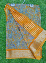 Load image into Gallery viewer, Beautiful Printed Moss Georgette Saree
