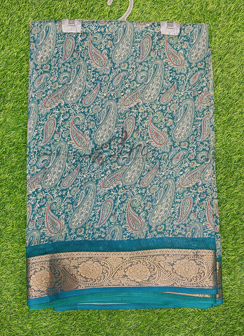 Beautiful Printed Moss Georgette Saree