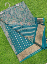 Load image into Gallery viewer, Beautiful Printed Moss Georgette Saree
