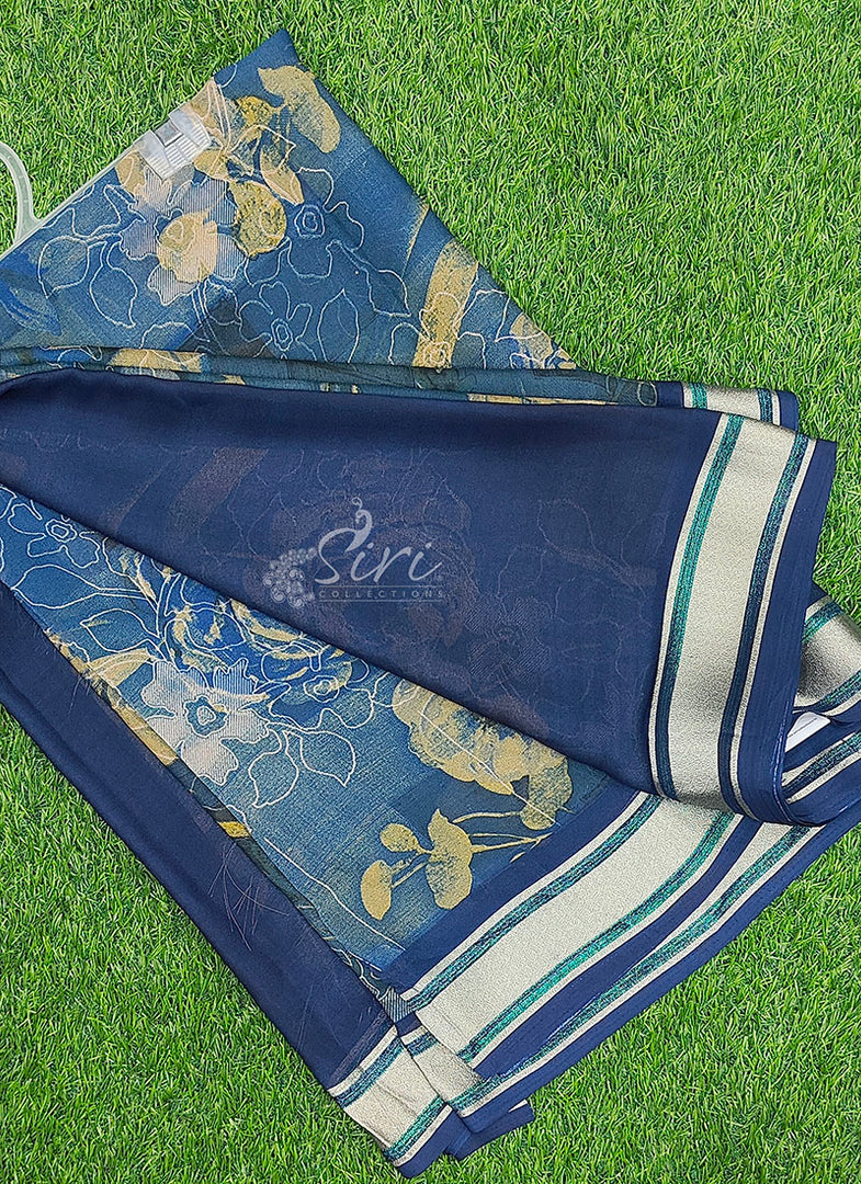Beautiful Printed Moss Georgette Saree with Blouse