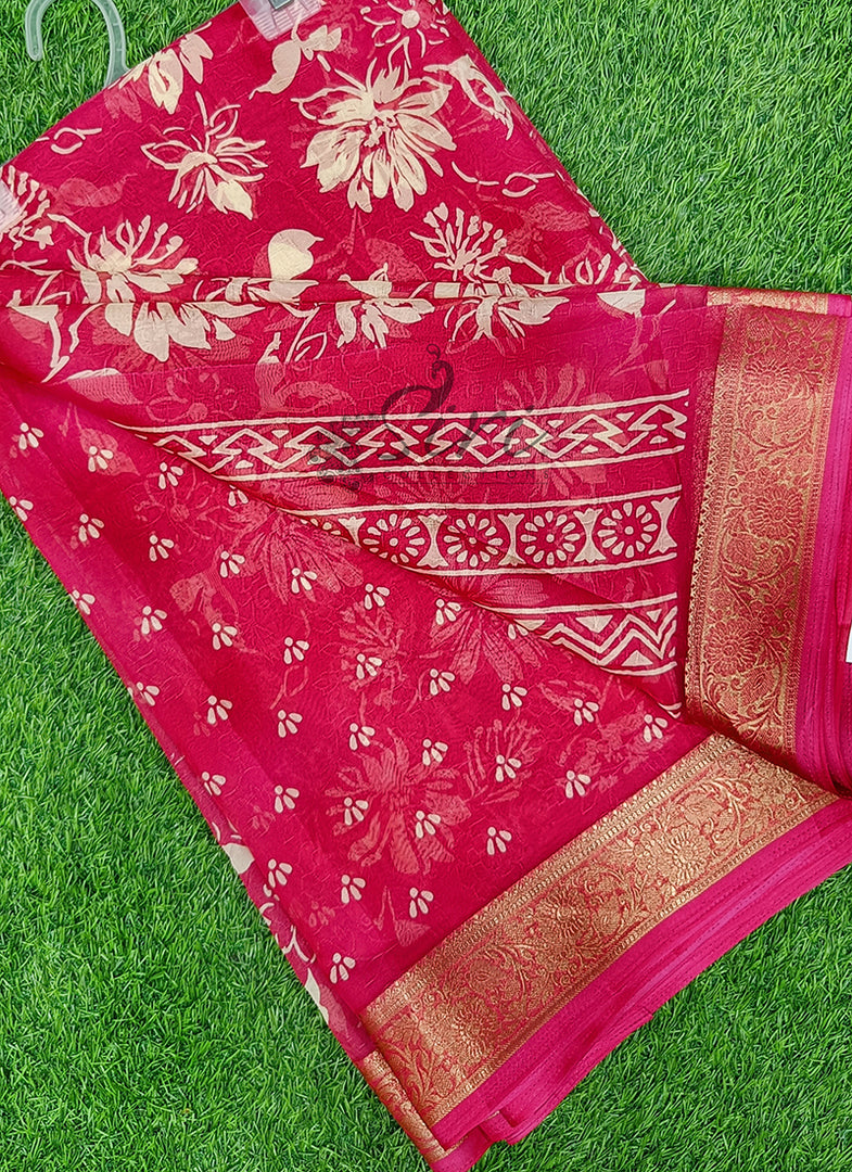 Lovely Printed Georgette Saree