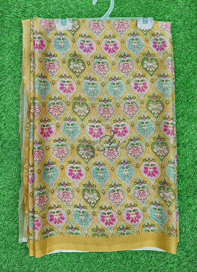 Latest Digital Print Crepe Georgette Saree