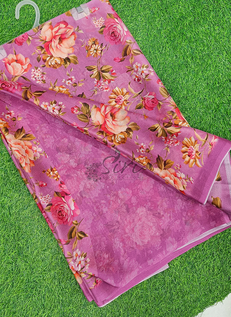 Latest Digital Print Crepe Georgette Saree