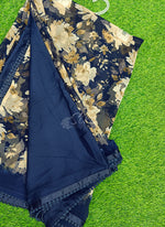 Load image into Gallery viewer, Printed Georgette Saree in Small Fancy Crochet Lace
