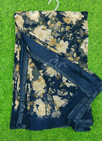 Load image into Gallery viewer, Printed Georgette Saree in Small Fancy Crochet Lace
