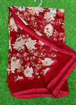 Load image into Gallery viewer, Printed Georgette Saree in Small Fancy Crochet Lace
