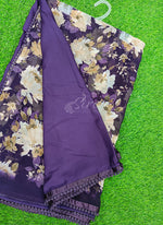 Load image into Gallery viewer, Printed Georgette Saree in Small Fancy Crochet Lace

