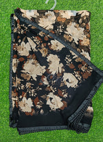 Load image into Gallery viewer, Printed Georgette Saree in Small Fancy Crochet Lace
