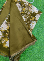 Load image into Gallery viewer, Printed Georgette Saree in Small Fancy Crochet Lace
