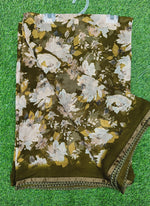 Load image into Gallery viewer, Printed Georgette Saree in Small Fancy Crochet Lace
