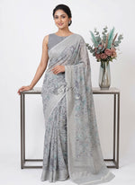 Load image into Gallery viewer, Lovely Pastel Shade Georgette Saree in Foil Print