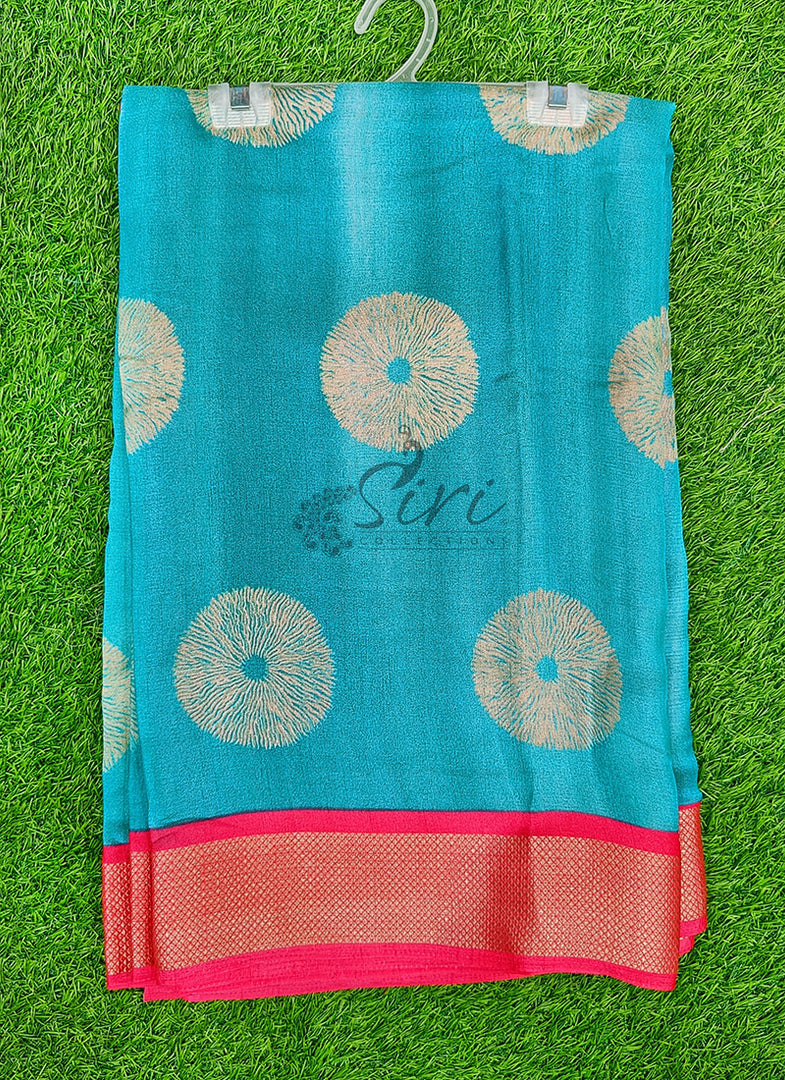 Vibrant Moss Georgette Saree