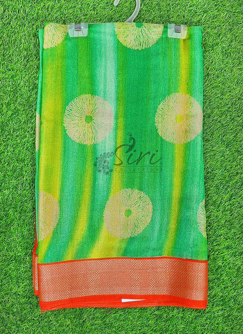 Vibrant Moss Georgette Saree