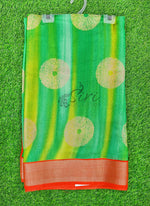 Load image into Gallery viewer, Vibrant Moss Georgette Saree
