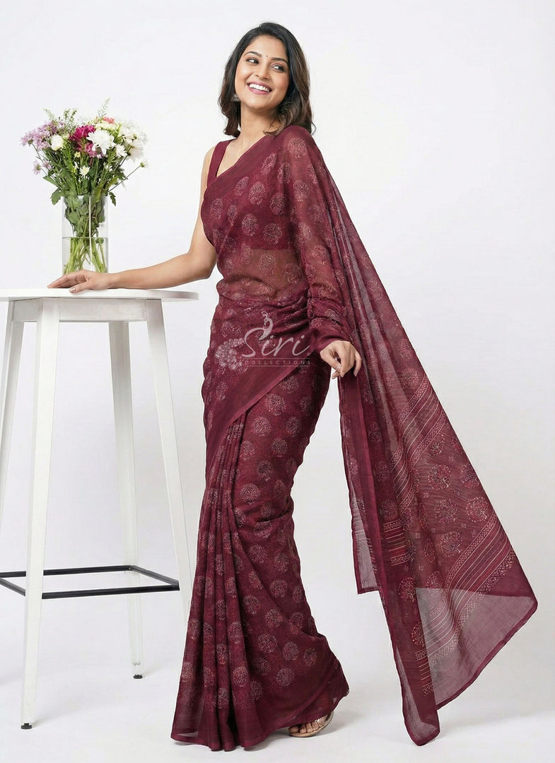 Lovely Georgette Saree in Self Shimmer Stripes