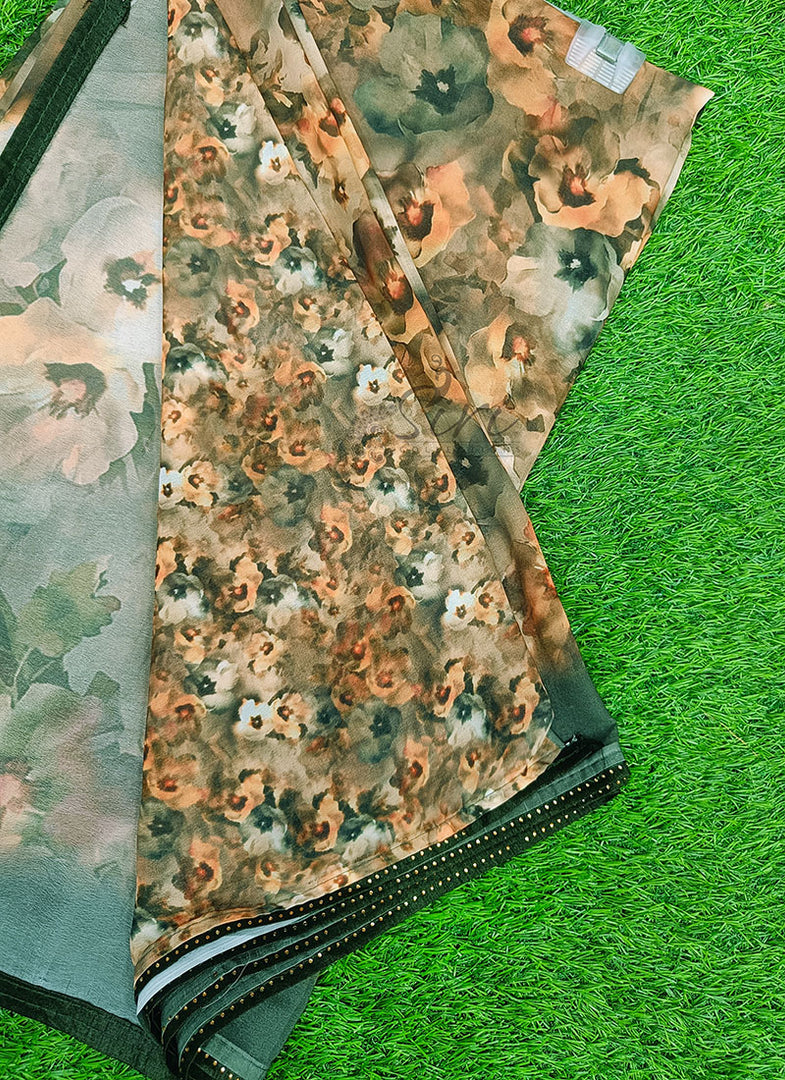 Lovely Digital Print Designer Georgette Saree