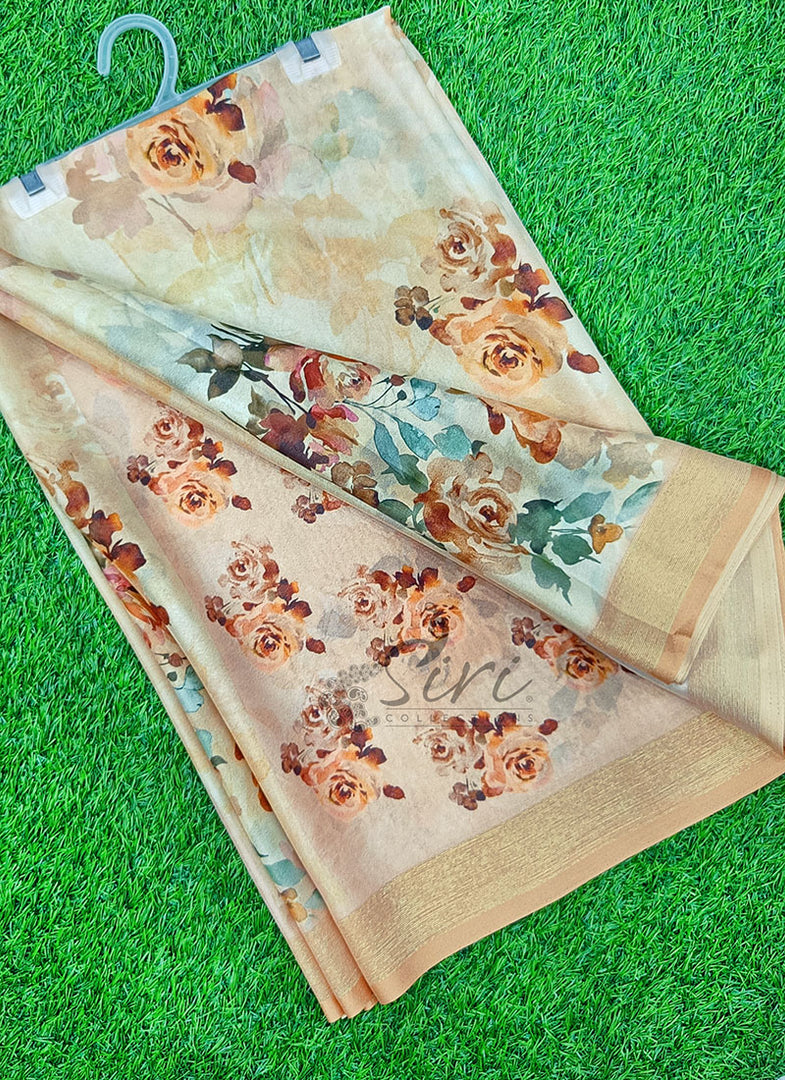 Latest Digital Print Crepe Georgette Saree