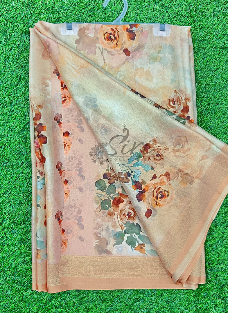Latest Digital Print Crepe Georgette Saree