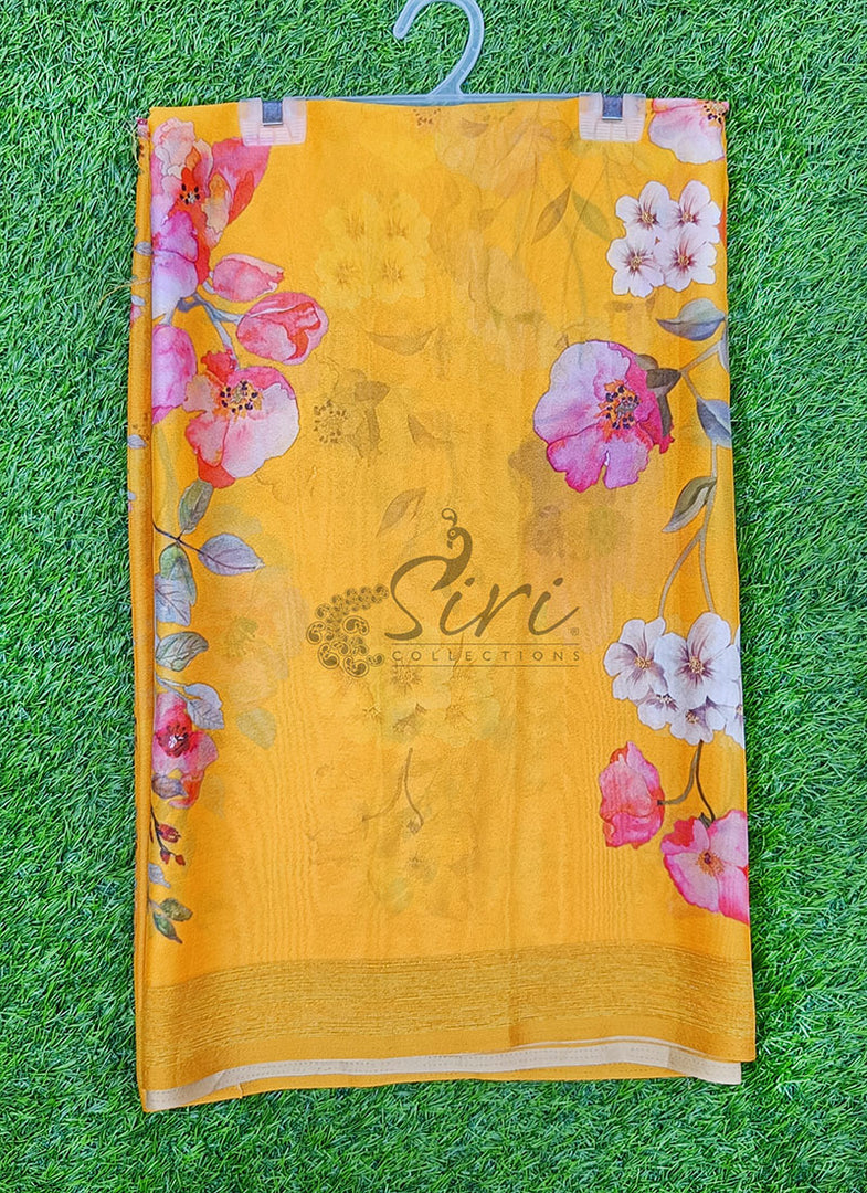 Latest Digital Print Crepe Georgette Saree