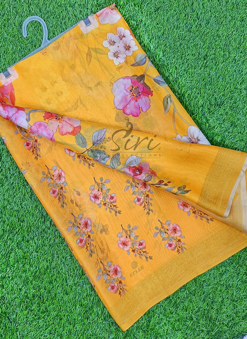 Latest Digital Print Crepe Georgette Saree