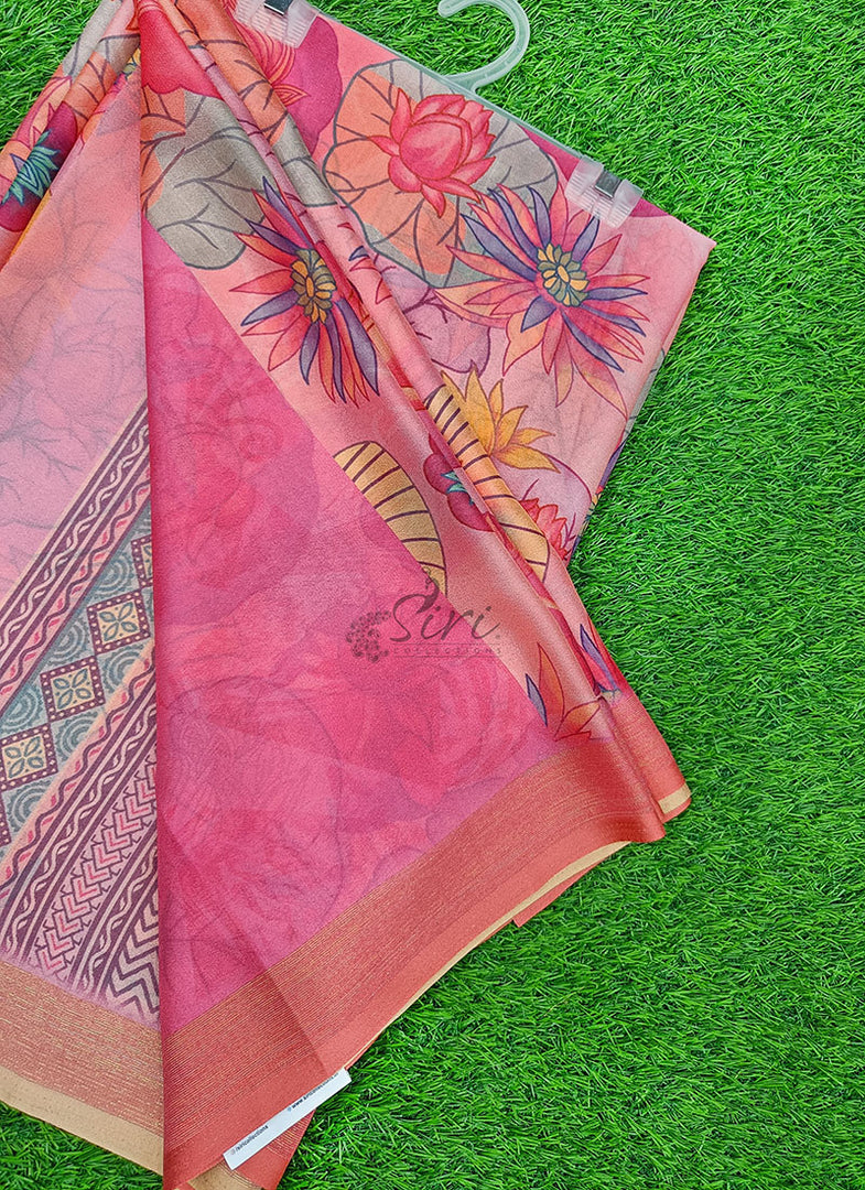 Latest Digital Print Crepe Georgette Saree