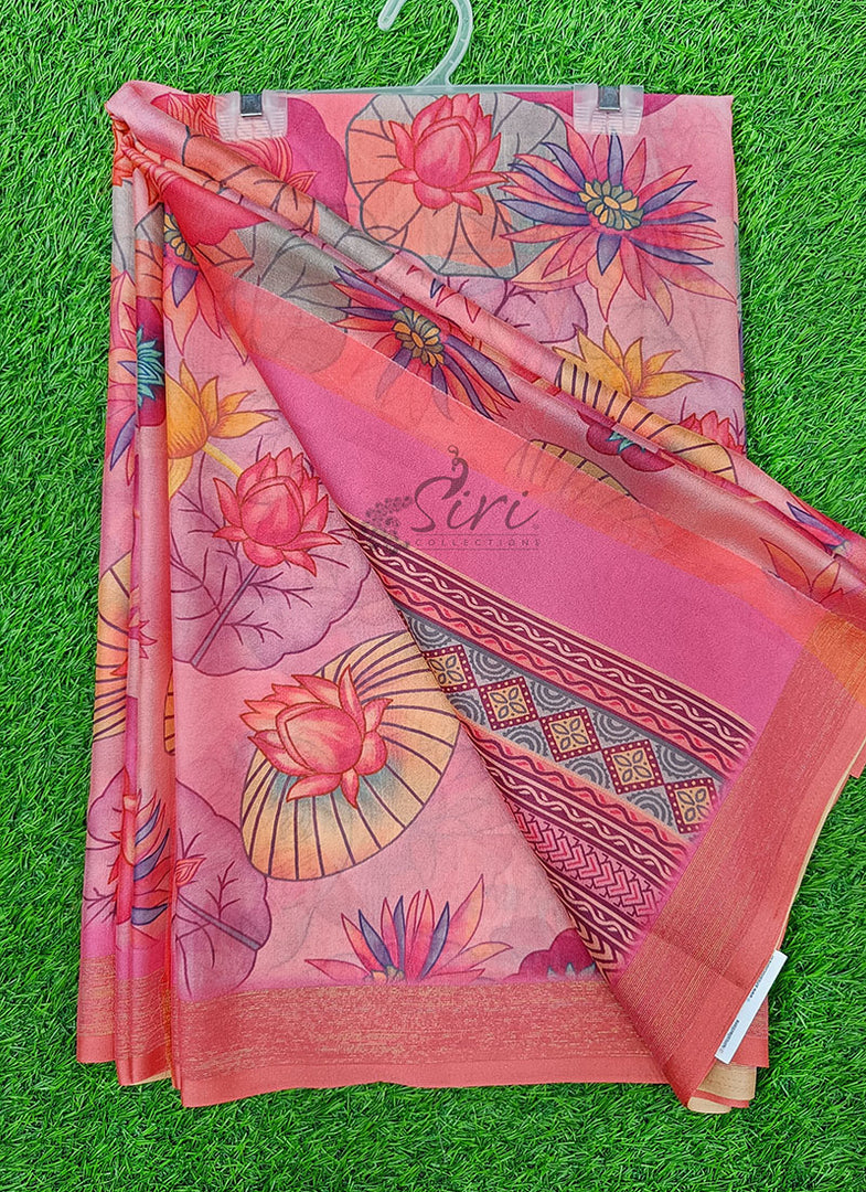 Latest Digital Print Crepe Georgette Saree