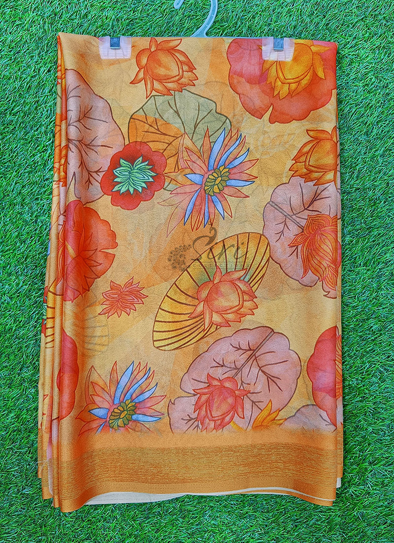 Latest Digital Print Crepe Georgette Saree