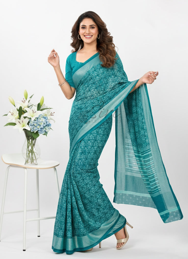 Lovely Soft Moss Georgette Saree