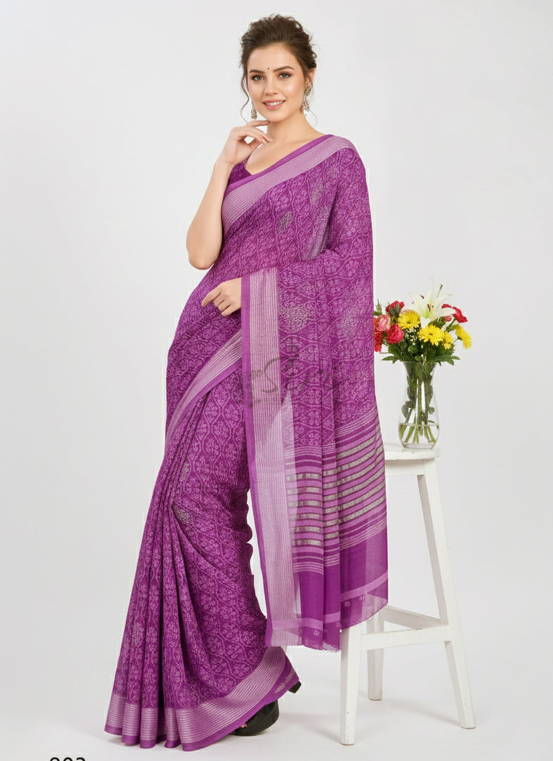 Lovely Soft Moss Georgette Saree