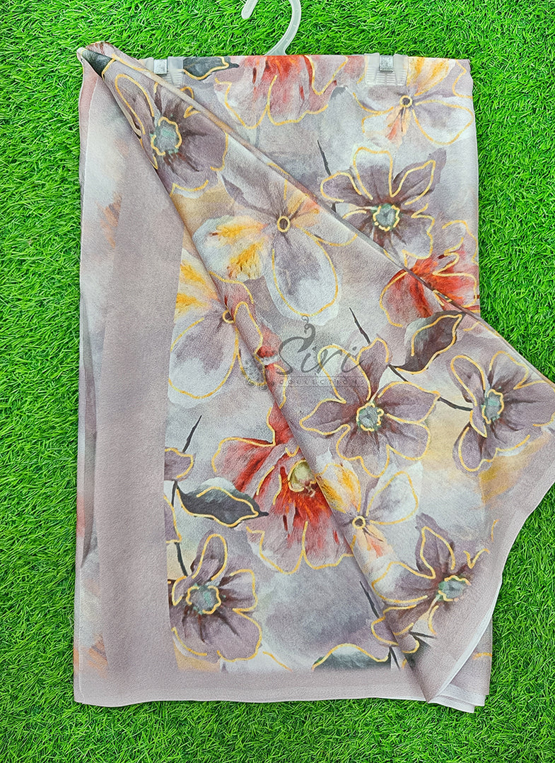 Latest Digital Print Crepe Georgette Saree