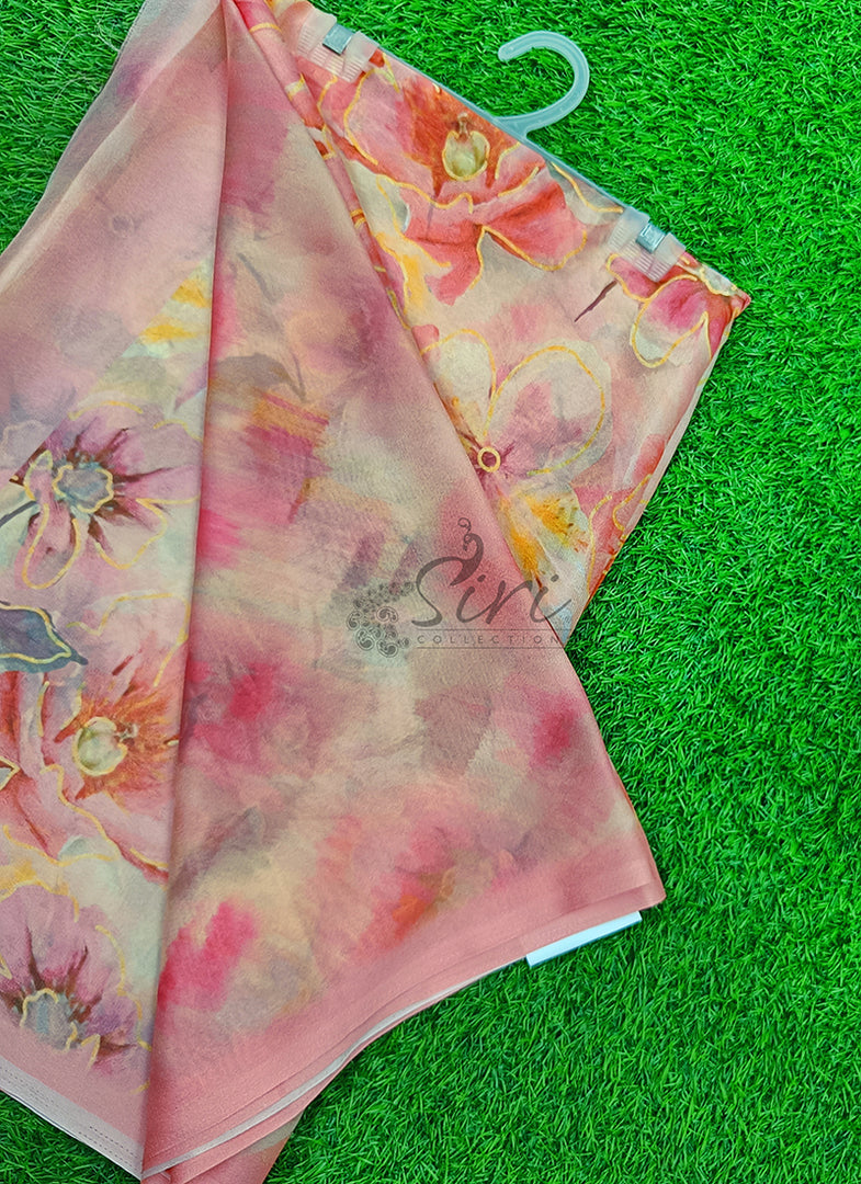 Latest Digital Print Crepe Georgette Saree