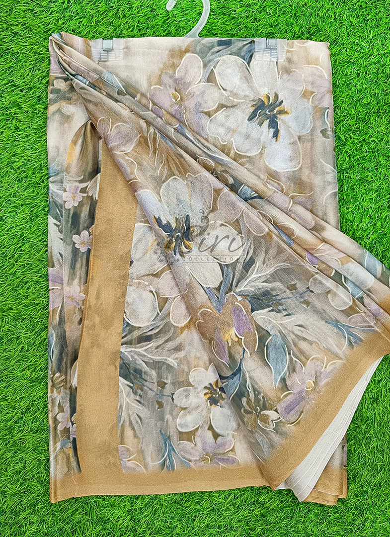 Latest Digital Print Crepe Georgette Saree